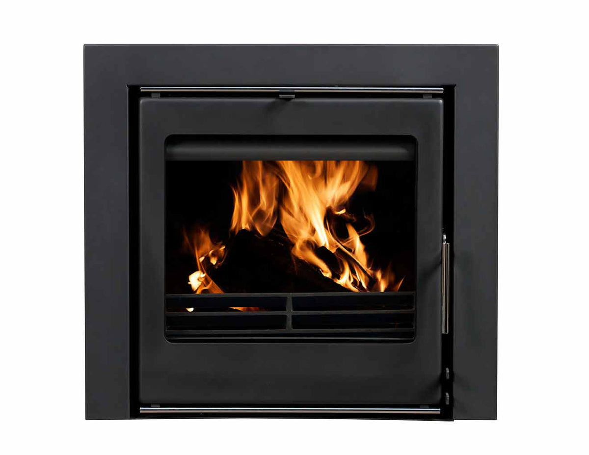 Firewarm 9kW cassette stove with 3-sided frame
