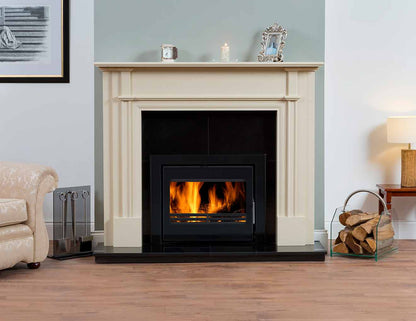 Vitae 11kW cassette stove in a Lyon Marfil surround