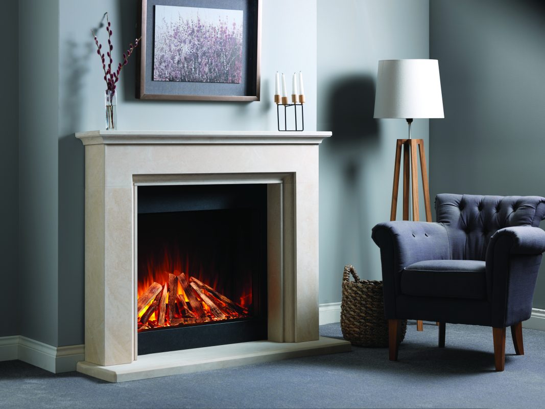 Solution Fires LUX 75 electric fire with ultra-realistic itronic flame effect