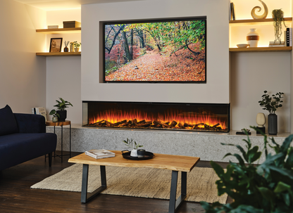 British Fires New Forest 2400 Deluxe in a media wall