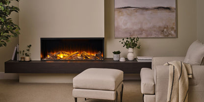 British Fires New Forest 1200 with Deluxe real log fuel bed