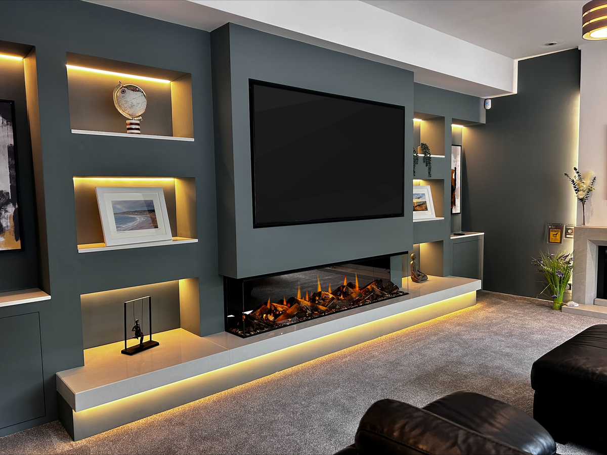 British Fires New Forest 1900 electric fire in a media wall